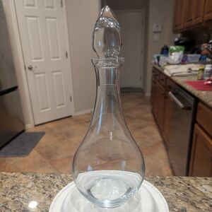 Y2K Art Noveu Clear Glass Wine Decanter